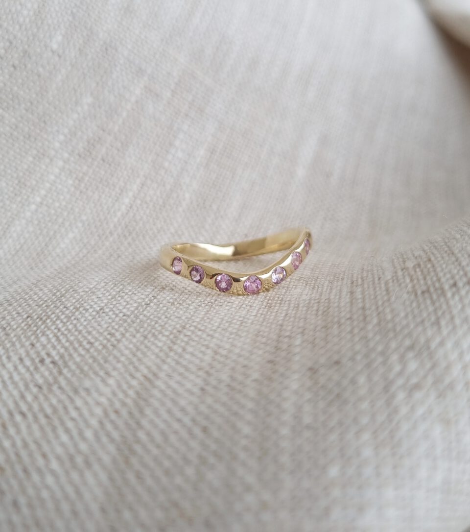 Dune ring roze saffier