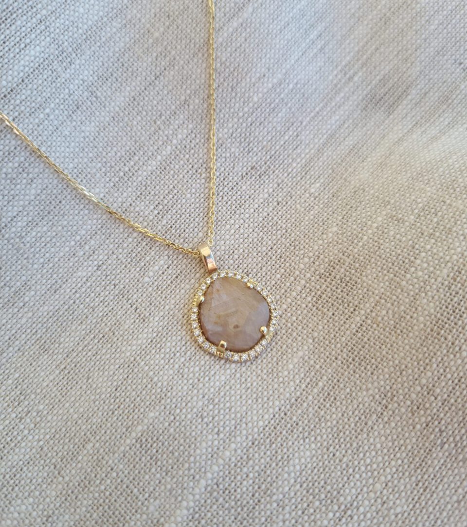 Contoured hanger gold sheen sapphire
